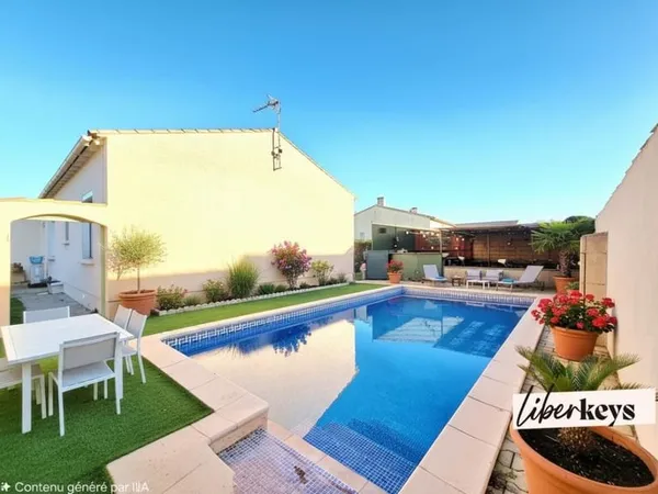 Villa individuelle rénovée de plain-pied avec piscine