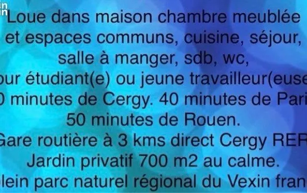 Loue chambre meublée