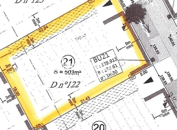 À VENDRE - Terrain constructible viabilisé 500 m² dans lotissement récent