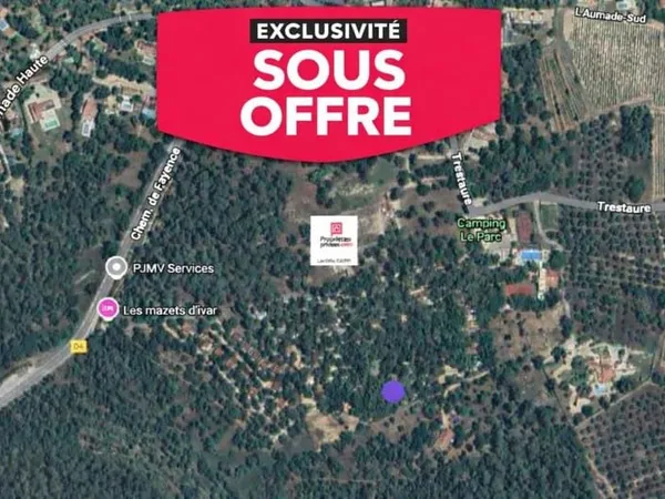 EXCLUSIVITE A vendre terrain de 5514 m2 dans le Var