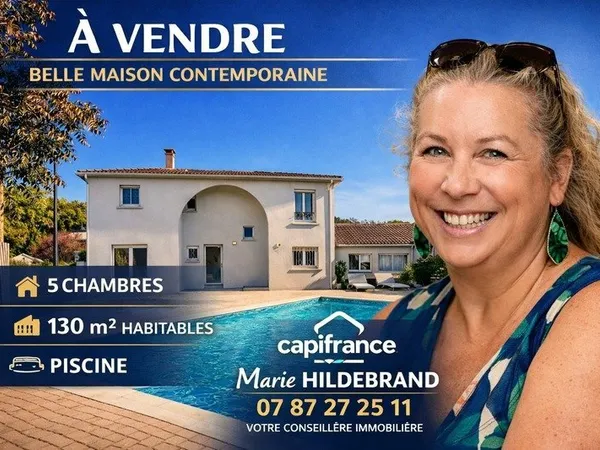 Maison familiale de 130m² - 5 chambres avec jardin et piscine - Quartier recherché Agen