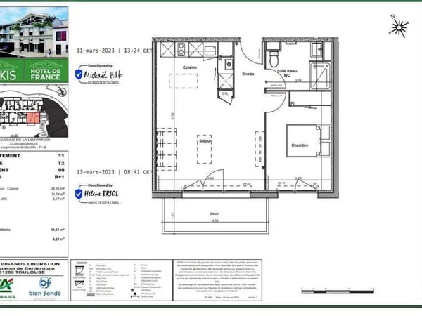 Appartement 2 pièces 45 m²