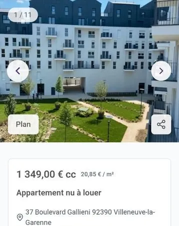Location T3 Villeneuve la garenne
