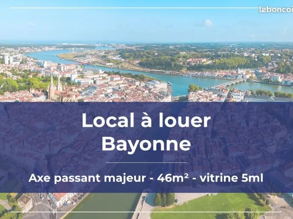 Local commercial neuf 46 m² - Axe passant Bayonne / Tarnos - Vitrine 5 m