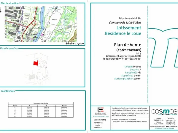 SAINT VULBAS CENTRE TERRAIN DE 416 M2 VIABILISE