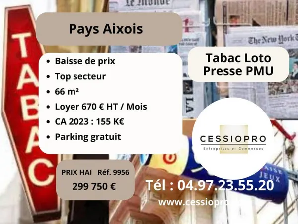 Baisse de Prix ! Tabac Loto Presse PMU Bimbeloteries, Pays Aixois