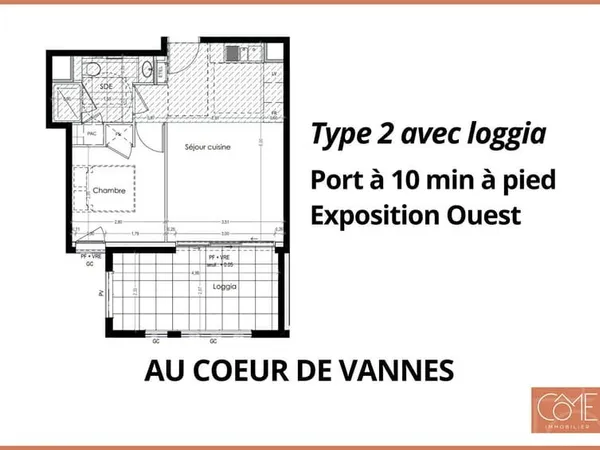 TYPE 2 36,28m² - LOGGIA 12m² - EXPOSITION OUEST - RESIDENCE DE STANDING - CENTRE VILLE - COEUR DE VA