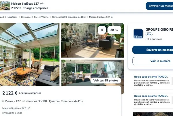 Loue maison meublée