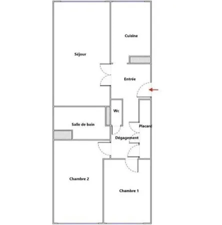 Appartement 3 pièces 65 m²