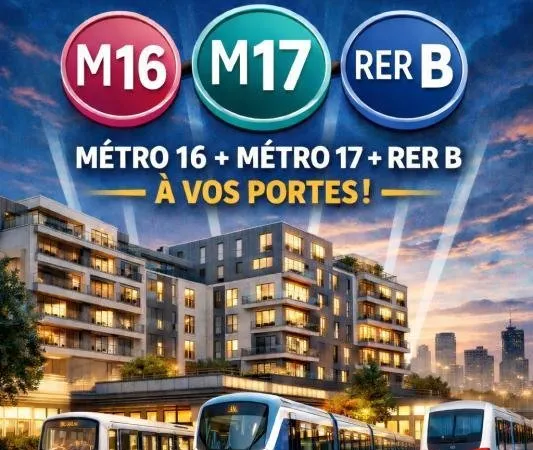 IDEAL INVESTISSEUR OU PREMIER ACHAT STUDIO 33M² A 10MINUTES RER B+M16+M17