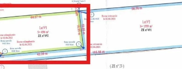 Terrain à vendre de 850,00 m² CHEMILLY SUR YONNE (89)