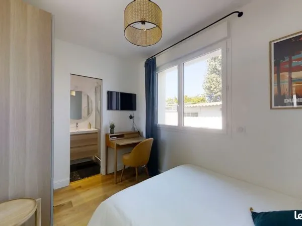 T1 studio terrasse dans superbe maison BORDEAUX MERIGNAC en coliving - TRAM CLIM JARDIN