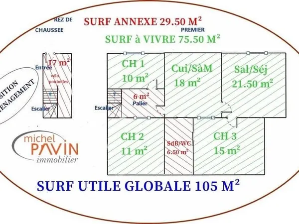 Appartement 5 pièces 75 m²