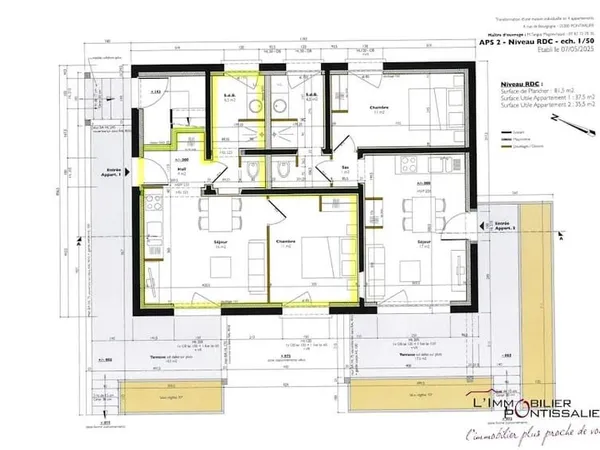 Appartement 2 pièces 38 m²