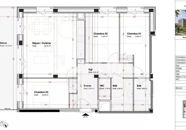 Appartement 4 pièces 81 m²