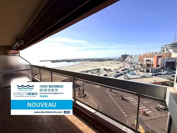 DERNIER ETAGE: GRAND F2 TRAVERSANT AVEC VUE PANORAMIQUE MER