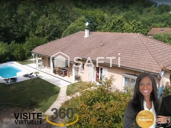 Maison plain-pied 142 m² - Piscine - Terrain 951 m² - Nivolas-Vermelle