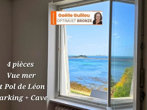 Appartement 3 pièces -60m²- Vue mer - St Pol de Léon - Place de parking + cave