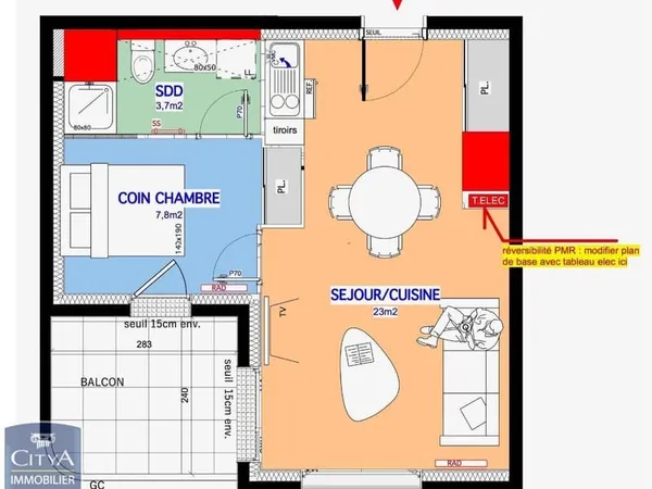 Appartement 1 pièce 35 m²