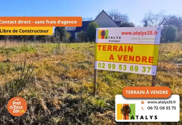 Terrain viabilisé, libre de constructeur