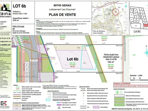 Terrain à bâtir de 564m² (dont 370m² constructibles)