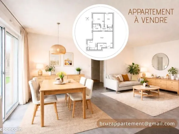 T3 - 68 m² - Grand jardin privatif & terrasse sud-ouest - Garage fermé - Bruz