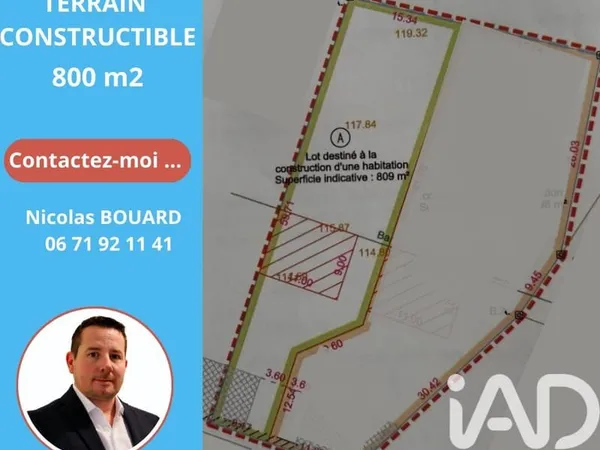 Terrain 809 m²