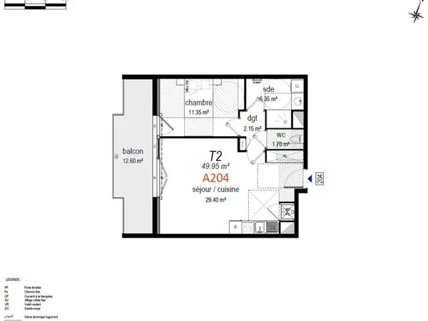 Appartement 2 pièces 51 m²