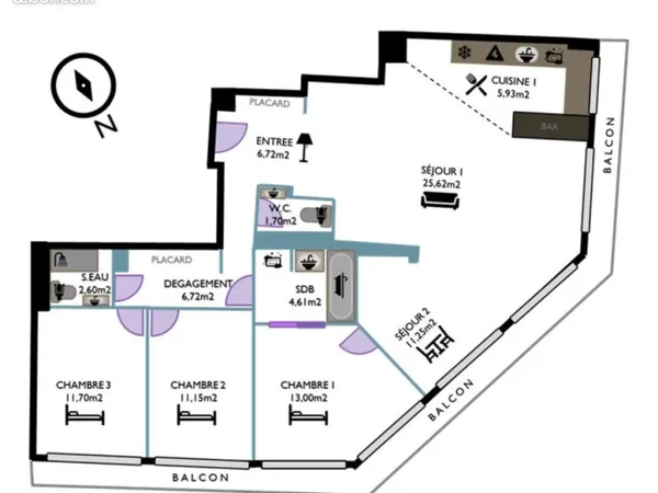 Appartement T4 à louer 20e Paris