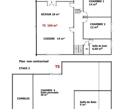 Appartement 5 pièces 104 m²