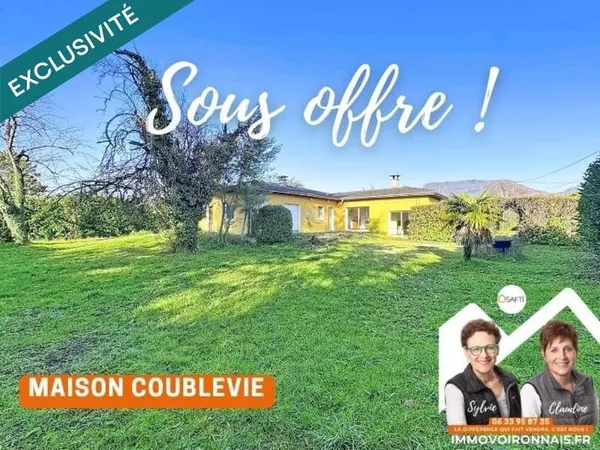 Rare : Villa de plain-pied à Coublevie, terrain plat, sans vis-à-vis