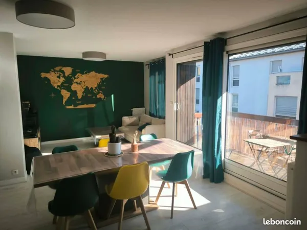 T4 Meublé 86m² - Idéal Couple + enfant / Colocation Jeunes actif - Parking & Balcon
