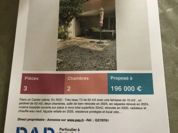 Appartement 3 pièces 62 m²