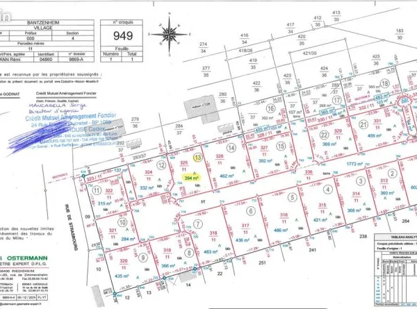 Terrain 394m² le clos du milieu Bantzenheim