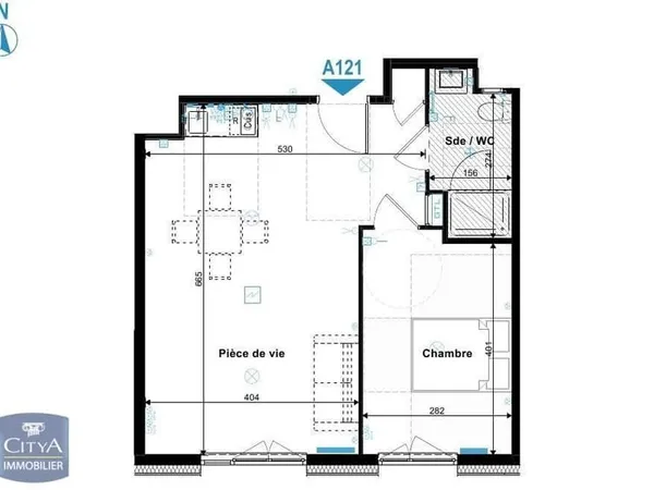 Appartement 2 pièces 46 m²