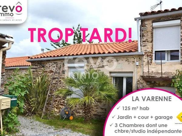 Maison pierre, 3 chambres, la Varenne