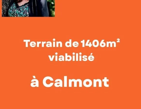 Terrain de 1406M² viabilisé sur Calmont