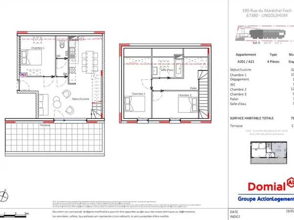 A LOUER - DUPLEX 4 PIECES NEUF - LINGOLSHEIM