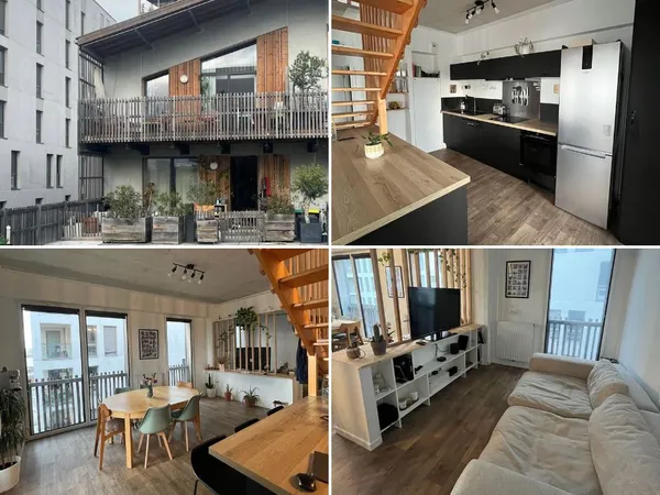Duplex T4 86m² + mezzanine | Bordeaux La Bastide / Brazza Nord | Résidence 2021 | DPE B | BRS