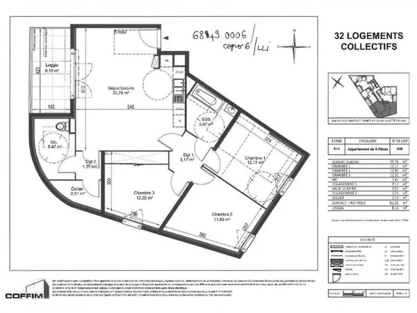Appartement 4 pièces 85 m²