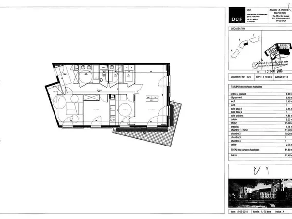 Appartement 3 pièces 84 m²