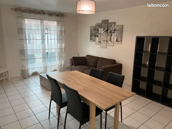 Loue spacieux T2 de 54 m2, meublé, avec cave et place de parking sécurisée