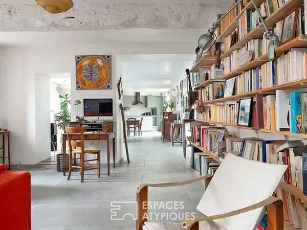 Maison de ville à l'esprit loft avec jardin et atelier indépendant