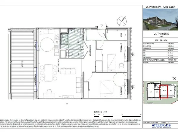 APPARTEMENT DE TYPE T3 de 69m2