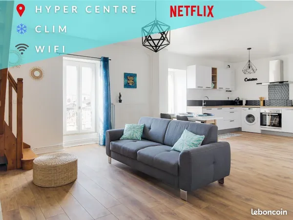 Colocation meublée 4 Pers. - Duplex 110m²