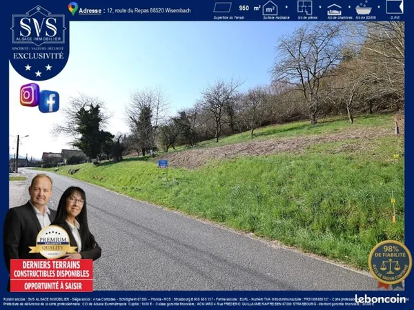 Terrain 950 m² Wisembach