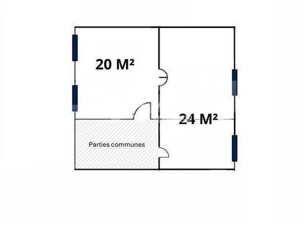 Appartement 2 pièces 44 m²