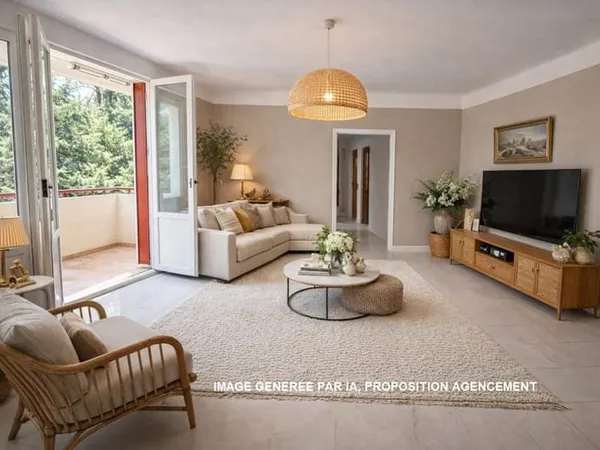 Aix - Quartier Pigonnet , bel appartement type 4/5 de 81 m² habitables - résidence calme - stationne