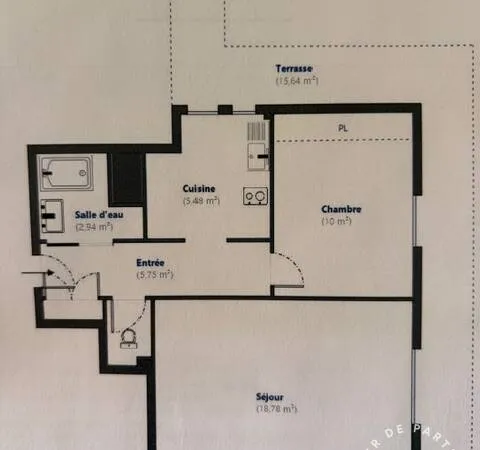 Appartement 2 pièces 44 m²