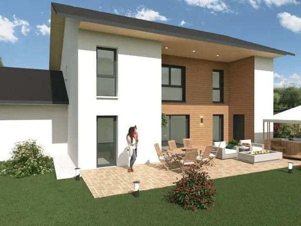 Collonges sous salève (74160), projet construction en ossature bois avec vide sur séjour